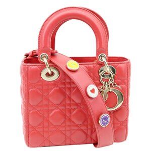 Christian Dior  Lady Dior My ABCDior Small Cannage Leather Shoulder Bag Red